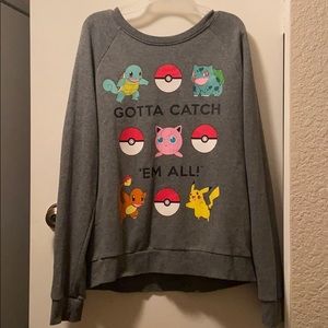 long sleeve gray Pokémon crewneck